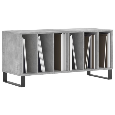 Mobile Porta Dischi Grigio Cemento 100x38x48 Legno Multistrato