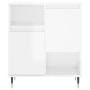 Credenza Bianco Lucido 60x35x70 cm in Legno Multistrato