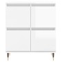 Credenza Bianco Lucido 60x35x70 cm in Legno Multistrato