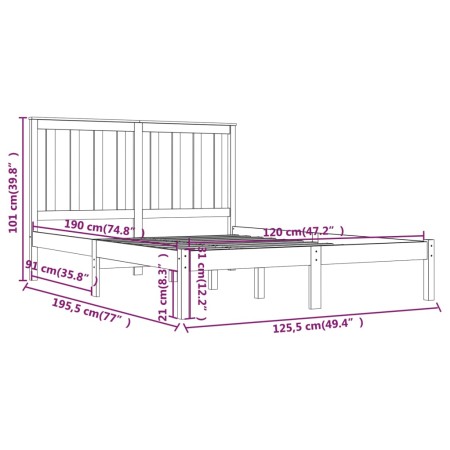 Giroletto in Legno Massello 120x190 cm Small Double