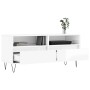 Mobile Porta TV Bianco Lucido 100x34,5x44,5cm Legno Multistrato