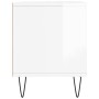 Mobile Porta TV Bianco Lucido 100x34,5x44,5cm Legno Multistrato