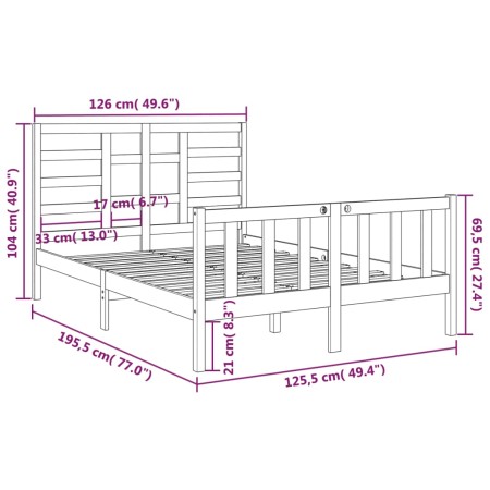 Giroletto in Legno Massello 120x190 cm Small Double