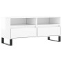 Mobile Porta TV Bianco Lucido 100x34,5x44,5cm Legno Multistrato