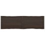 Piano Tavolo Marrone Scuro 180x50x(2-6)cm Rovere Non Trattato
