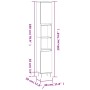 Armadietto Bagno Grigio Cemento 30x30x190 cm Legno Multistrato
