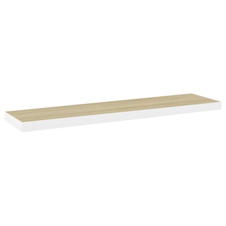 Scaffali a Parete 2 pz Rovere e Bianco 90x23,5x3,8 cm in MDF