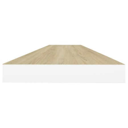 Scaffali a Parete 2 pz Rovere e Bianco 90x23,5x3,8 cm in MDF