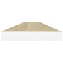 Scaffali a Parete 2 pz Rovere e Bianco 90x23,5x3,8 cm in MDF