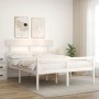 Letto per Anziani con Testiera Bianco 160x200 cm Legno Massello