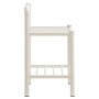 Comodino Bianco e Trasparente 45x34,5x62,5 cm Metallo e Vetro