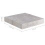 Scaffale a Parete Grigio Cemento 23x23,5x3,8 cm in MDF