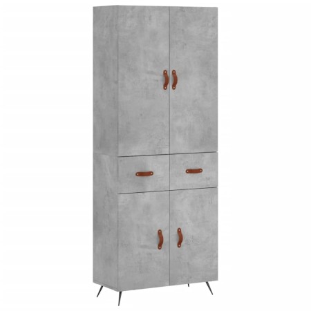 Credenza Grigio Cemento 69,5x34x180 cm in Legno Multistrato