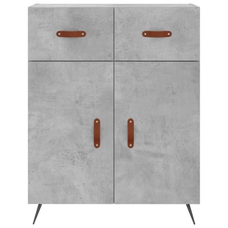 Credenza Grigio Cemento 69,5x34x180 cm in Legno Multistrato