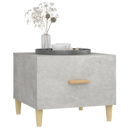 Tavolino Salotto Grigio Cemento 50x50x40 cm Legno Multistrato