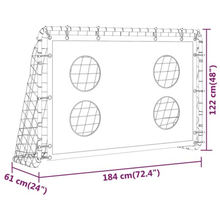 Rete da Allenamento per Porta da Calcio in Acciaio 184x61x122cm