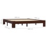 Giroletto Marrone Scuro in Legno Massello di Pino 180x200 cm