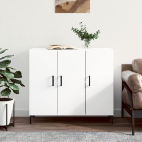 Credenza Bianca 90x34x80 cm in Legno Multistrato