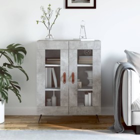 Credenza Grigio Cemento 69,5x34x90 cm in Legno Multistrato