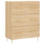 Credenza Rovere Sonoma 69,5x34x90 cm in Legno Multistrato