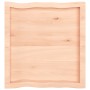 Piano per Tavolo 60x60x(2-4) cm Rovere Non Trattato Bordi Vivi