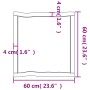 Piano per Tavolo 60x60x(2-4) cm Rovere Non Trattato Bordi Vivi