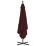 Ombrellone a Sbalzo con Palo in Acciaio 250x250 cm Rosso Vino