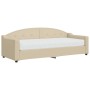 Divano Letto con Materasso Crema 80x200 cm in Tessuto