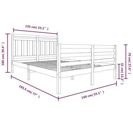 Giroletto 135x190 cm Double in legno Massello