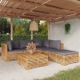 Set Divani da Giardino 6 pz con Cuscini Legno Massello di Teak