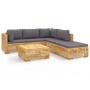 Set Divani da Giardino 6 pz con Cuscini Legno Massello di Teak