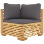Set Divani da Giardino 6 pz con Cuscini Legno Massello di Teak