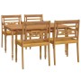 Set da Pranzo per Giardino 5 pz in Legno Massello di Teak