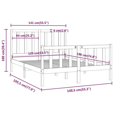 Giroletto in Legno Massello 135x190 cm Double