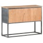 Credenza Grigia 100x30x70 cm in Legno Massello di Acacia