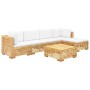 Set Divani da Giardino 6 pz con Cuscini Legno Massello di Teak