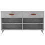 Panca Porta Scarpe Grigio Cemento 102x35x55cm Legno Multistrato