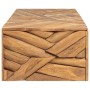 Tavolino da Salotto Massello di Teak Stile Erosione 110x35x38cm