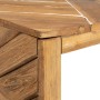 Tavolino da Salotto Massello di Teak Stile Erosione 110x35x38cm