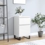 Credenza Bianco Lucido 40x35x70 cm in Legno Multistrato