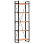 Libreria a 5 Ripiani 60x30x180 cm in Legno Massello di Acacia