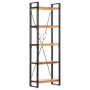 Libreria a 5 Ripiani 60x30x180 cm in Legno Massello di Acacia