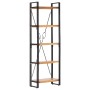 Libreria a 5 Ripiani 60x30x180 cm in Legno Massello di Acacia