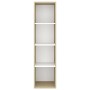 Mobile TV Parete Rovere Sonoma Bianco 37x37x142,5cm Multistrato