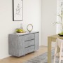 Credenza con 3 Cassetti Grigio Cemento 120x41x75 cm Truciolato