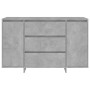 Credenza con 3 Cassetti Grigio Cemento 120x41x75 cm Truciolato