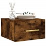 Comodini a Muro 2 pz Rovere Fumo 35x35x20 cm