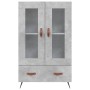 Credenza Grigio Cemento 69,5x31x115 cm in Legno Multistrato