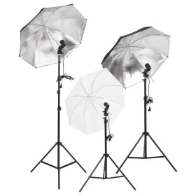 Kit di Illuminazione da Studio con Treppiedi e Ombrelli