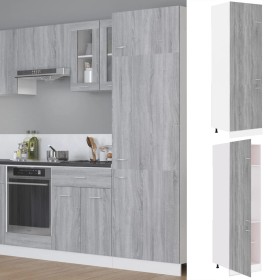 Armadio per Frigo Grigio Sonoma 60x57x207 cm Legno Multistrato